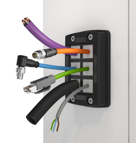 KDS Click van CONTA-CLIP: eenvoudig te monteren kabeldoorvoer systeem, IP66